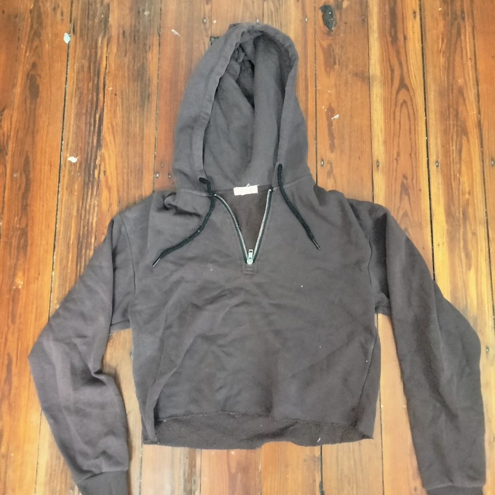 Brown Cropped Hoodie